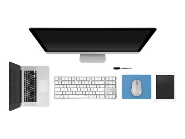 Rapoo M300 Silent - Maus - optisch - 7 Tasten - kabellos - 2.4 GHz, Bluetooth 4.0, Bluetooth 3.0 - kabelloser Empfänger (USB) - Grau
