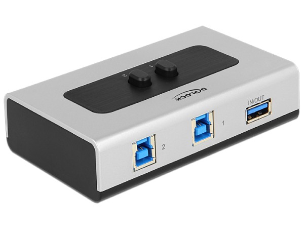 DeLock Switch USB 3.0 2 port manual bidirectional - USB-Umschalter für die gemeinsame Nutzung von Peripheriegeräten - 2 x SuperSpeed USB 3.0 - Desktop