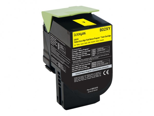 Lexmark 802XY - Besonders hohe Ergiebigkeit - Gelb - Original - Tonerpatrone LCCP, LRP - für Lexmark CX510de, CX510de Statoil, CX510dhe, CX510dthe