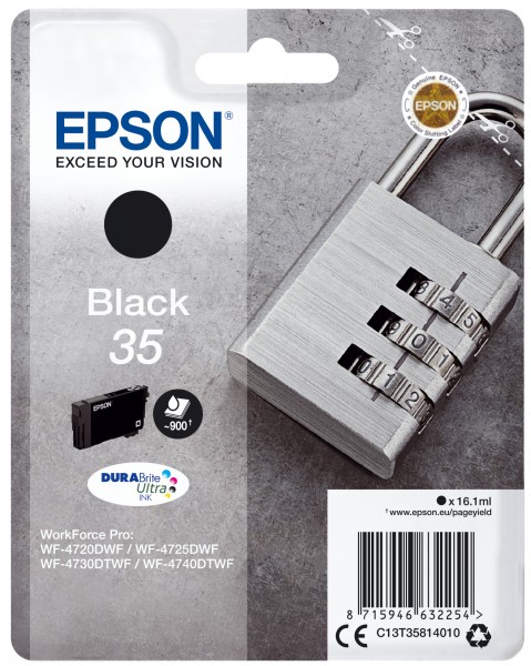 Epson 35 - 16.1 ml - Schwarz - Original - Blisterverpackung - Tintenpatrone - für WorkForce Pro WF-4720, WF-4720DWF, WF-4725DWF, WF-4730, WF-4730DTWF, WF-4740, WF-4740DTWF