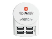 SKROSS - Netzteil - 35 Watt - 4.8 A - 4 Ausgabeanschlussstellen (USB) - weiß