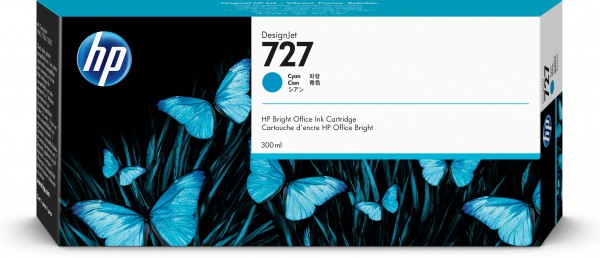 HP Tinte F9J76A 727 cyan 300 ml 1 Stück