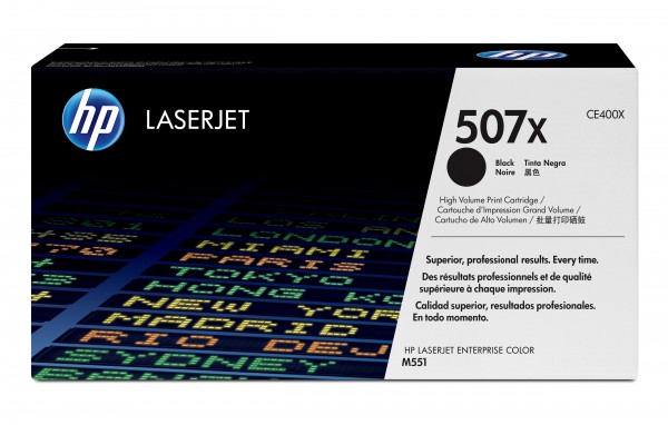 HP 507X - Hohe Ergiebigkeit - Schwarz - original - LaserJet - Tonerpatrone (CE400X) - für Color LaserJet Enterprise MFP M575; LaserJet Pro MFP M570