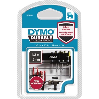 DYMO Schriftbandkassette D1 1978365 12mmx3m ws auf sw
