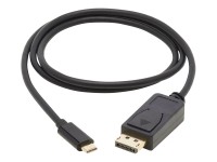 Tripp Lite USB C to DisplayPort Adapter Cable Bi-Directional 4K HDR M/M 3ft - DisplayPort-Kabel - 24 pin USB-C (M) umkehrbar zu DisplayPort (M) Verriegelung - USB 3.1 Gen 1 / Thunderbolt 3 / DisplayPort 1.2 - 90 cm - 4K Unterstützung, USB-Strom - Schwarz