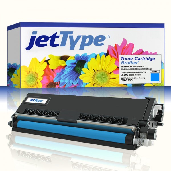 jetType Toner kompatibel zu Brother TN-325C cyan 3.500 Seiten 1 Stück