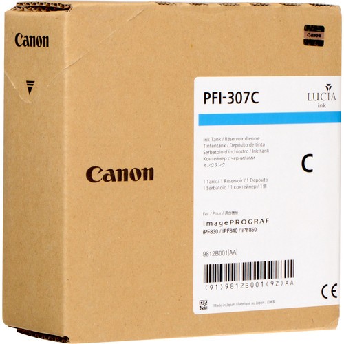 Canon PFI-307 C - 330 ml - Cyan - Original - Tintenbehälter - für imagePROGRAF iPF830, iPF830 MFP M40, iPF840, iPF840 MFP M40, iPF850, iPF850 MFP M40