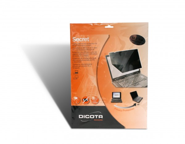 DICOTA - Blickschutzfilter für Bildschirme - 2-Wege - Halter/Klebepunkte - 61 cm Breitbild (Breitbild mit 24 Zoll) - Schwarz