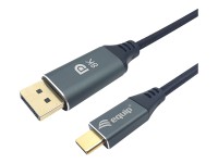 Equip - Adapterkabel - USB-C (M) zu DisplayPort (M) - Thunderbolt 3 / DisplayPort 1.4 - 2 m - unterstützt 4K 60 Hz (3840 x 2160), unterstützt 8K 60 Hz (7680 x 4320), unterstützt 2K 144 Hz (2560 x 1440), unterstützt 1080 Pixel 240 Hz (1920 x 1200) - Schwarz