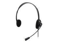 Manhattan Stereo On-Ear Headset (USB), Microphone Boom, Retail Box Packaging, Adjustable Headband, Ear Cushion, 1x USB-A for both sound and mic use, cable 1.5m, Three Year Warranty - Headset - On-Ear - kabelgebunden - USB-A - Schwarz