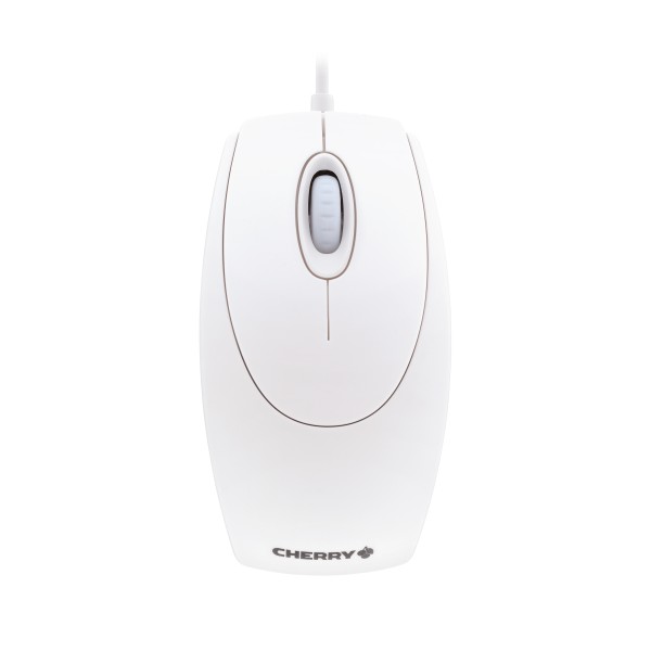 CHERRY WheelMouse M-5400 - Maus - rechts- und linkshändig - optisch - 3 Tasten - kabelgebunden - PS/2, USB - Weiß/Grau