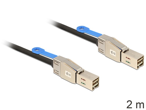 DeLOCK - Externes SAS-Kabel - SAS 12Gbit/s - 36-polig 4x Shielded Mini MultiLane (M) bis 36-polig 4x Shielded Mini MultiLane (M) - 2 m - eingerastet
