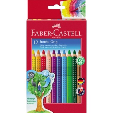 Faber-Castell Farbstift Jumbo GRIP 110912 farbig sortiert 12 St./Pack.