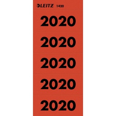 Leitz Ordner-Inhaltsschildchen 2020 1420-25 rot 100 St./Pack.