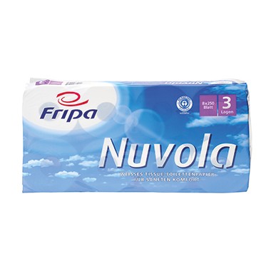 Fripa Toilettenpapier Nuvola 1200801 3lagig weiß 8 Rl./Pack.
