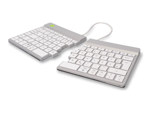R-Go Split Break - Tastatur - with integrated break indicator - kabellos - Bluetooth 5.0 - QWERTZ - Deutsch - weiß