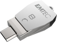 EMTEC T250B - 8 GB - USB Type-A / Micro-USB - 2.0 - Drehring - Edelstahl