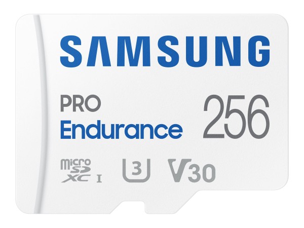 Samsung PRO Endurance MB-MJ256KA - Flash-Speicherkarte (microSDXC-an-SD-Adapter inbegriffen) - 256 GB - Video Class V30 / UHS-I U3 / Class10 - microSDXC UHS-I - weiß