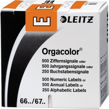 Leitz Buchstabensignal Orgacolor 66141000 E orange 250 St./Pack.