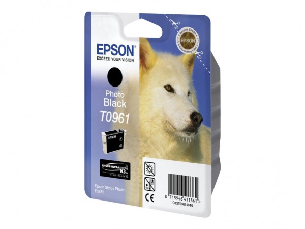 Epson T0961 - 11.4 ml - Photo schwarz - Original - Blisterverpackung - Tintenpatrone - für Stylus Photo R2880