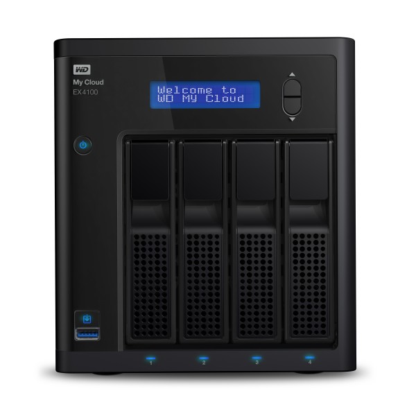 WD My Cloud EX4100 WDBWZE0080KBK - NAS-Server - 4 Schächte - 8 TB - HDD 4 TB x 2 - RAID 0, 1, 5, 10, JBOD, 5 Hot Spare - RAM 2 GB - Gigabit Ethernet - iSCSI