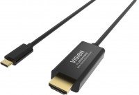 VISION Professional - Videokabel - 24 pin USB-C männlich zu HDMI männlich - 2 m - Schwarz - 4K Unterstützung