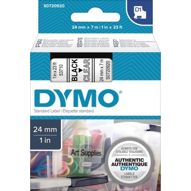 DYMO D1 - Selbstklebend - Schwarz auf Transparent - Rolle (2,4 cm x 7 m) 1 Kassette(n) Etikettenband - für LabelMANAGER 360, 400, 420, 450, 500, PC, PC2, Wireless PnP; LabelPOINT 300, 350