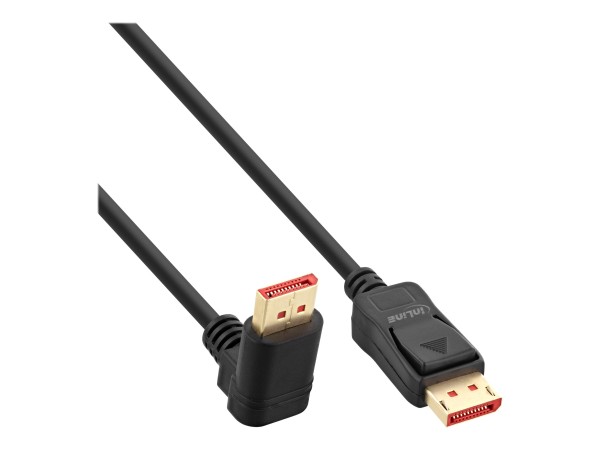 InLine - DisplayPort-Kabel - DisplayPort (M) zu DisplayPort (M) nach oben gewinkelt - DisplayPort 1.4 - 5 m - unterstützt 8K 60 Hz (7680 x 4320), unterstützt 4K 120 Hz (3840 x 2160) - Schwarz