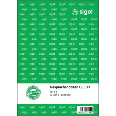 SIGEL Gesprächsnotiz GE513 DIN A5 50Blatt gelb