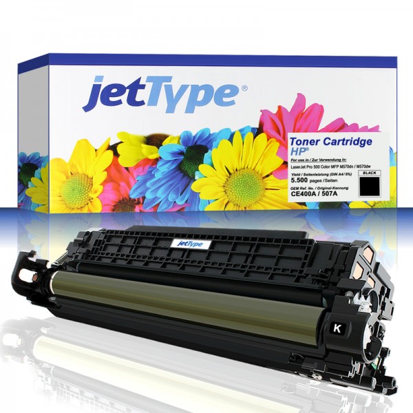 jetType Toner kompatibel zu HP CE400A 507A schwarz 5.500 Seiten 1 Stück