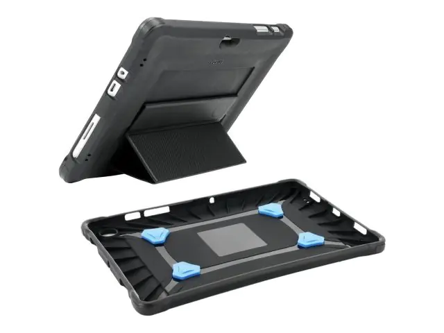 Mobilis PROTECH - Hintere Abdeckung für Tablet - mit Ständer & Handschlaufe, verstärkt - Schwarz - für Apple 10.2-inch iPad Wi-Fi, Wi-Fi + Cellular (7. Generation, 8. Generation, 9. Generation)