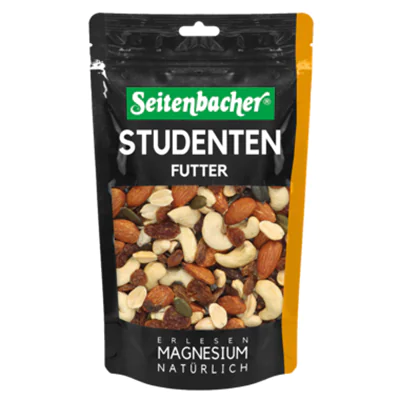 Seitenbacher Studentenfutter Rosinen, Erdnusskerne, Cashewkerne, Mandelkerne, Kürbiskerne 250 g/Pack. Seitenbacher Studentenfutter Rosinen, Erdnusskerne, Cashewkerne, Mandelkerne, Kürbiskerne 250 g/Pack.