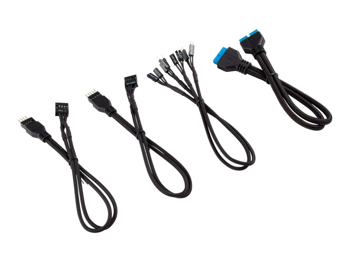 CORSAIR Premium Sleeved Front Panel Extension Kit - Datenkabelsatz - Schwarz