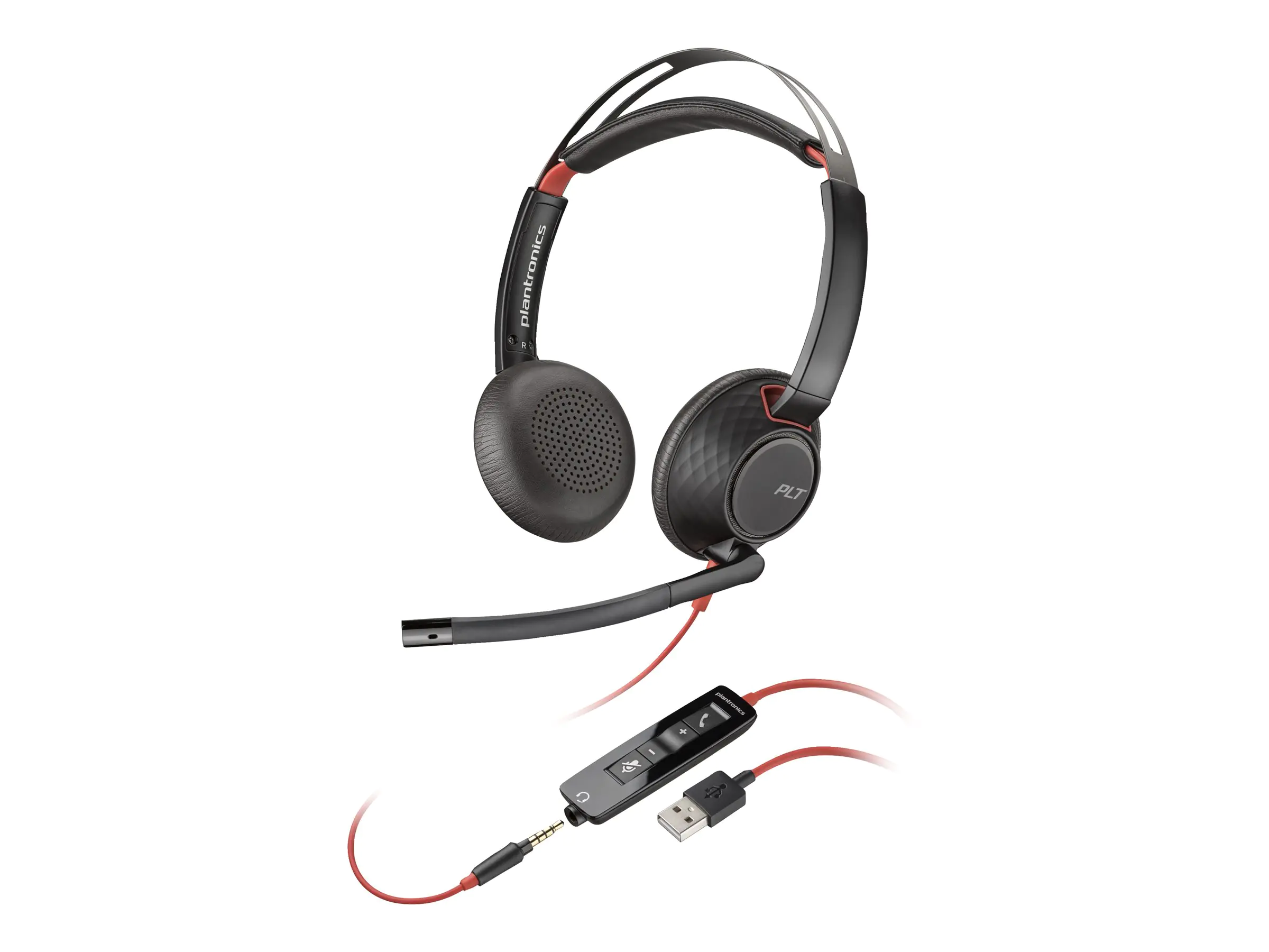 Poly Blackwire 5220 - Blackwire 5200 series - Headset - On-Ear - kabelgebunden - USB-A, 3,5 mm Stecker - Schwarz - Zertifiziert für Microsoft Teams, Zertifiziert für Skype für Unternehmen, Cisco Jabber Certified, Avaya Certified