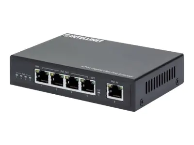 Intellinet 4-Port Gigabit Ultra PoE Extender, Adds up to 100 m (328 ft.) to PoE Range, 90 W PoE Power Budget, Four PSE Ports with up to 30 W Output, IEEE 802.3bt/at/af Compliant, Metal Housing - Netzwerk-/Stromextender - 1GbE - 10Base-T, 100Base-TX, 1000B