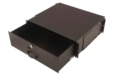 DIGITUS Abschließbare Schublade für 482,6 mm (19") Netzwerk- und Serverschränke, 3HE DN-19 KEY-3U-SW