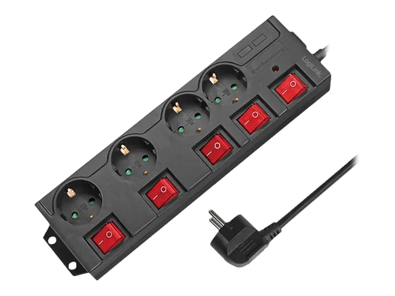 LogiLink Steckdosenleiste - Wechselstrom 250 V - 3680 Watt - Ausgangsanschlüsse: 4 (4 x CEE 7/3) LPS251