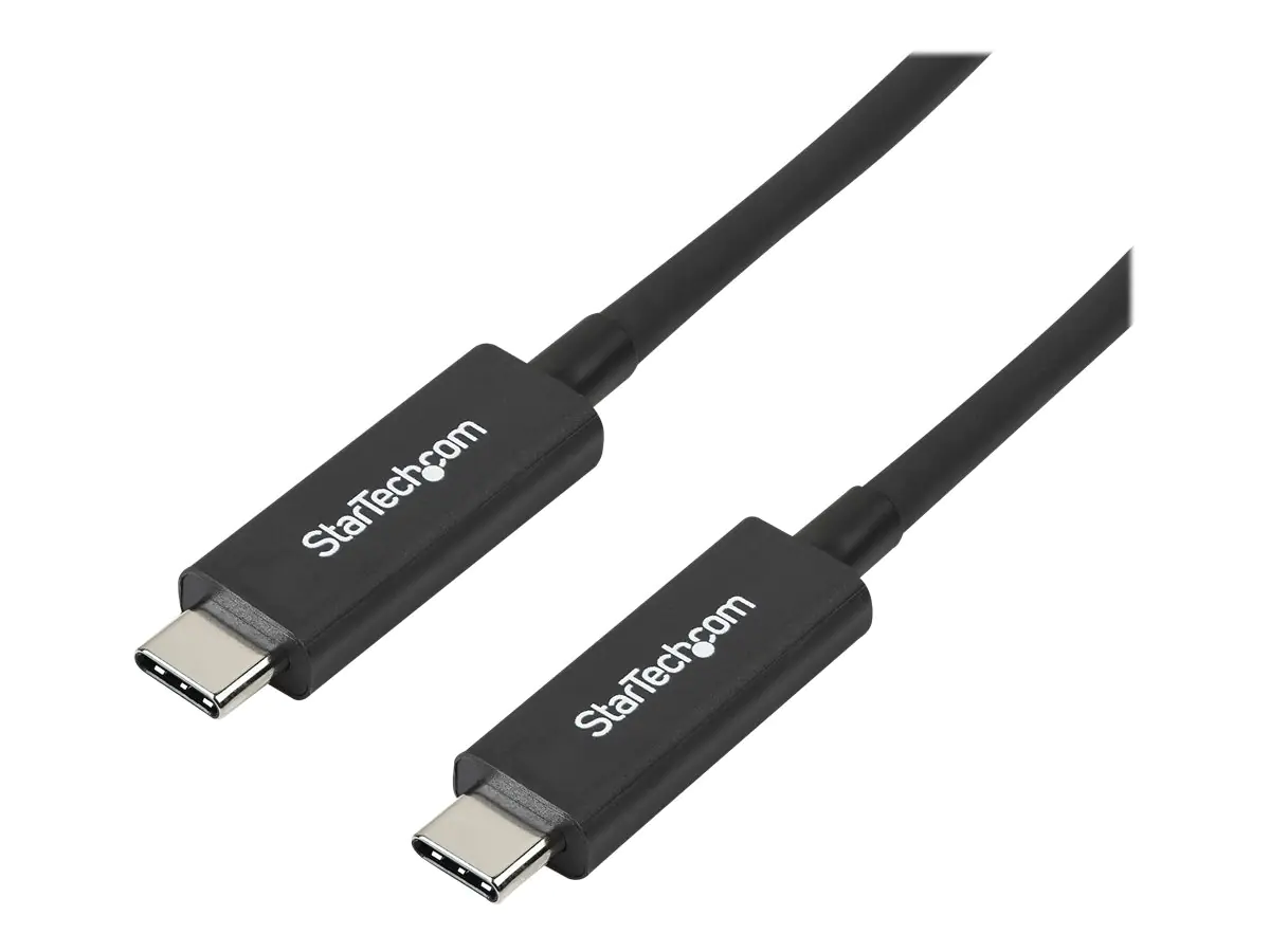 StarTech 1m Thunderbolt 3 USB C Kabel (40Gbit/s) - Thunderbolt und USB kompatibel - Thunderbolt-Kabel - USB-C (M) bis USB-C (M) - Thunderbolt 3 / USB / DisplayPort - 1 m - 4K Unterstützung - Schwarz - für P/N: CDP2HDUACP, CDP2HDUACPW, TB33A1C, TB3DK2