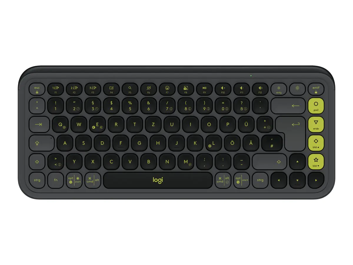 Logitech POP Icon Keys - Tastatur - kabellos - Bluetooth LE - QWERTZ - Deutsch - Graphite, grün