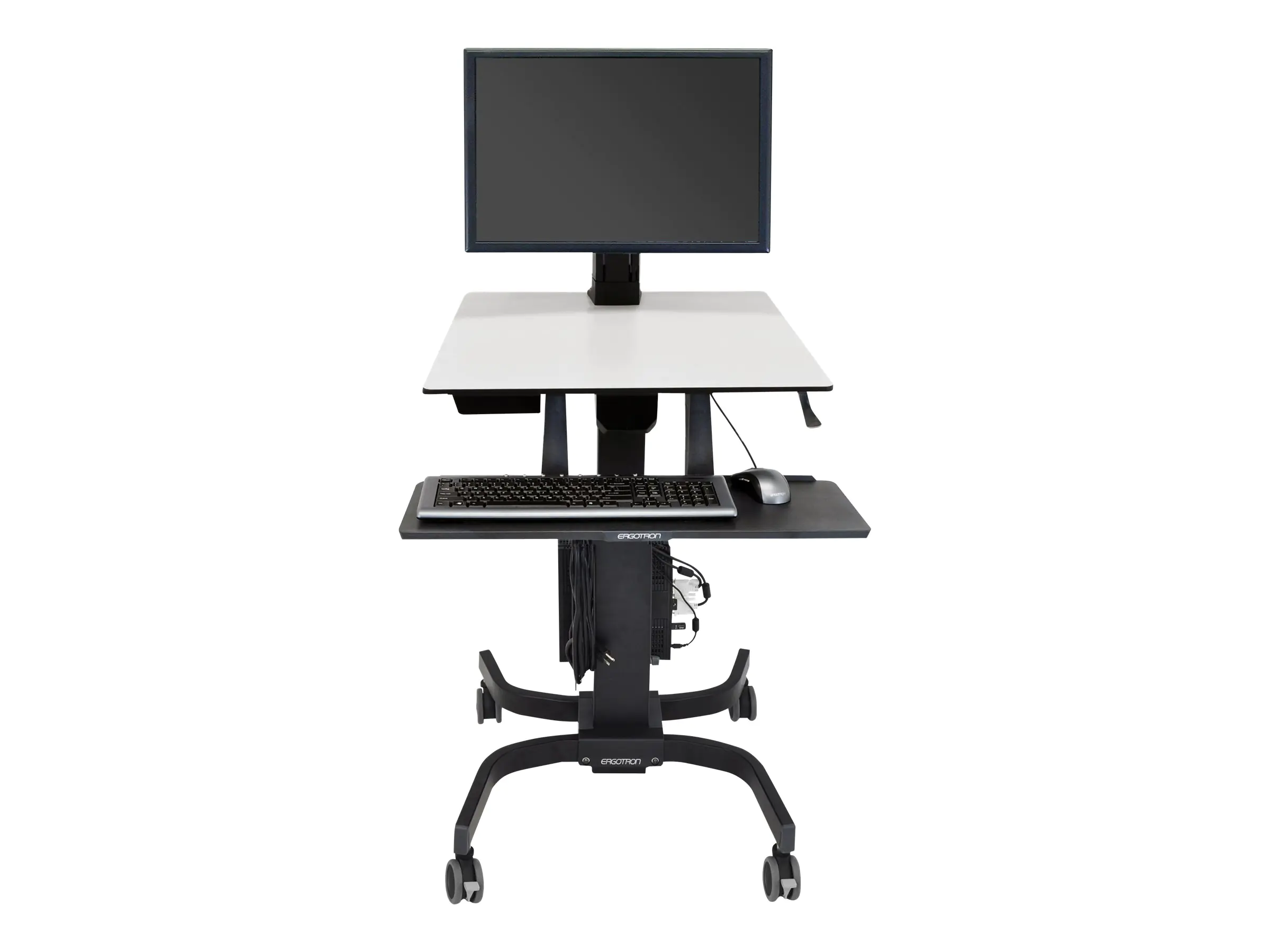 Ergotron WorkFit-C Single HD - Sitz-/Steh-Arbeitsplatz - mobil - rechteckig - Grau - Schwarz Basis