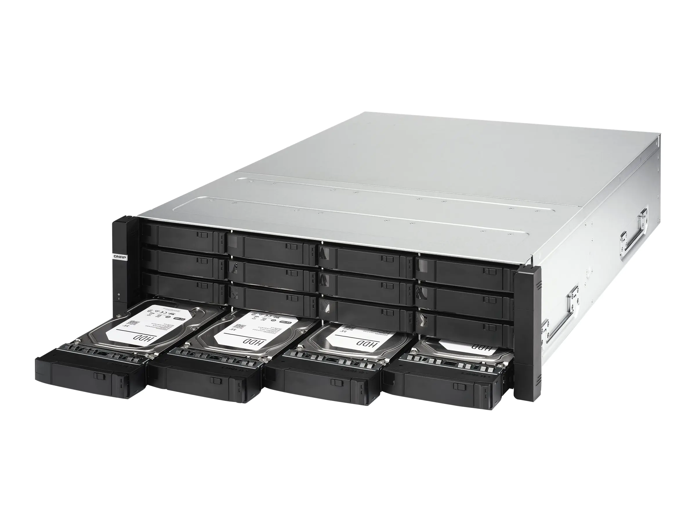 QNAP ES1686DC - NAS-Server - 16 Schächte - Rack - einbaufähig - SAS 12Gb/s - RAID RAID 0, 1, 5, 6, 10, JBOD, 5 Hot Spare, 6 Hot Spare, 10-Hot-Spare, 1 Hot-Spare - RAM 64 GB - Gigabit Ethernet / 10 Gigabit Ethernet - iSCSI Support - 3U