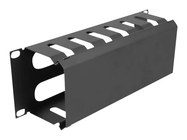 Delock - Verlegetafel für Rack-Kabelmanagement - mit 2 Öffnungen - Schwarz - 1U - 25.4 cm (10")