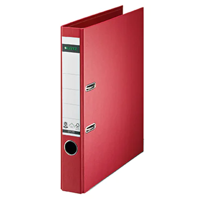Leitz Ordner 50mm DIN A4 Rückenschild: geklebt Werkstoff: Pappe Material außen: Papier Material innen: Papier rot Leitz Ordner 50mm DIN A4 Rückenschild: geklebt Werkstoff: Pappe Material außen: Papier Material innen: Papier rot