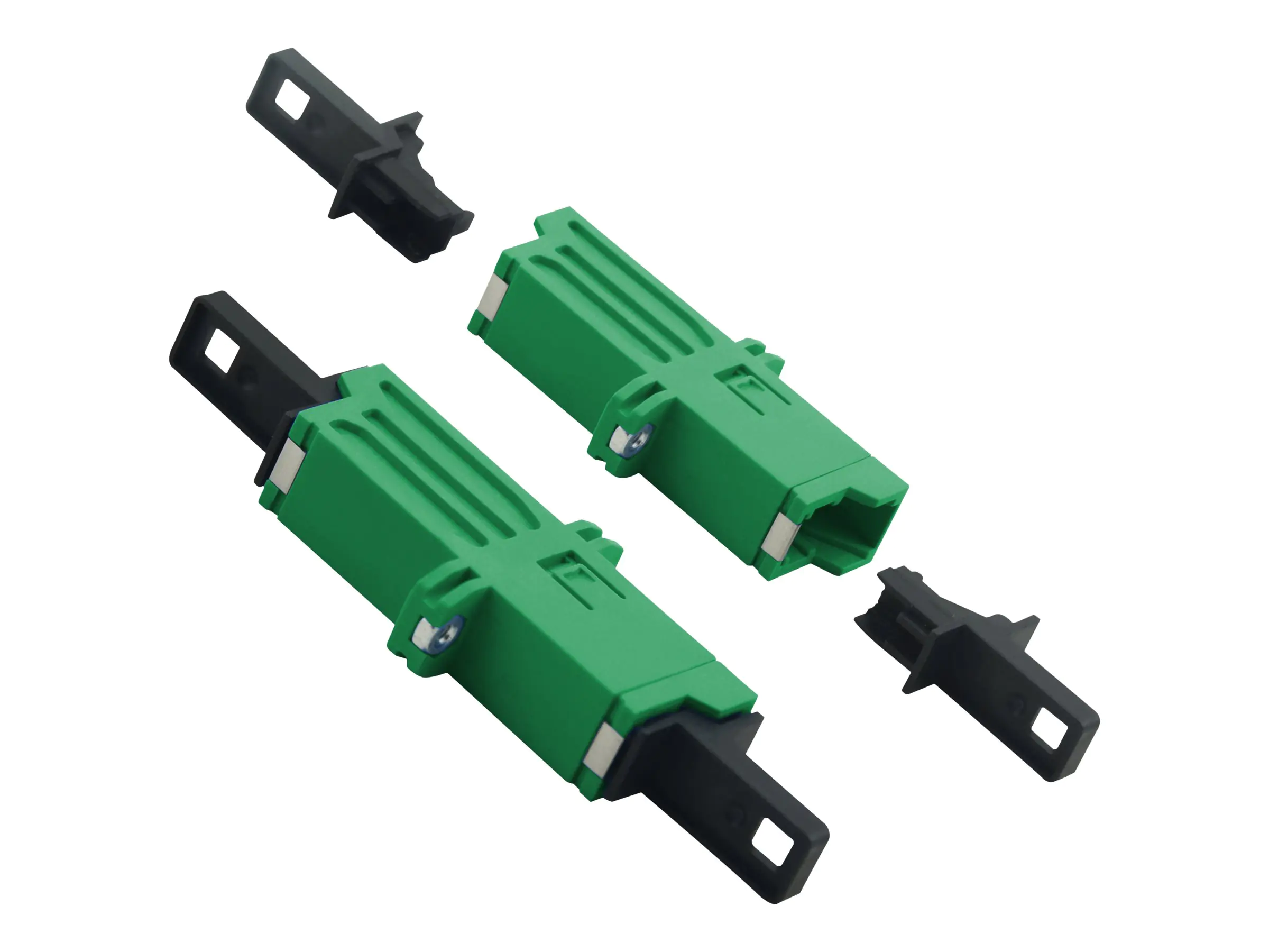 Helos LWL E2000 - Netzwerkkoppler - E2000/APC Einzelmodus (W) zu LC Single-Modus (W) - Glasfaser - OS2 - grün