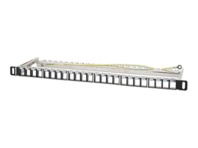 Intellinet Leeres Keystone-Patchpanel - Rack montierbar - Schwarz - 0.5U - 48.3 cm (19") 721011