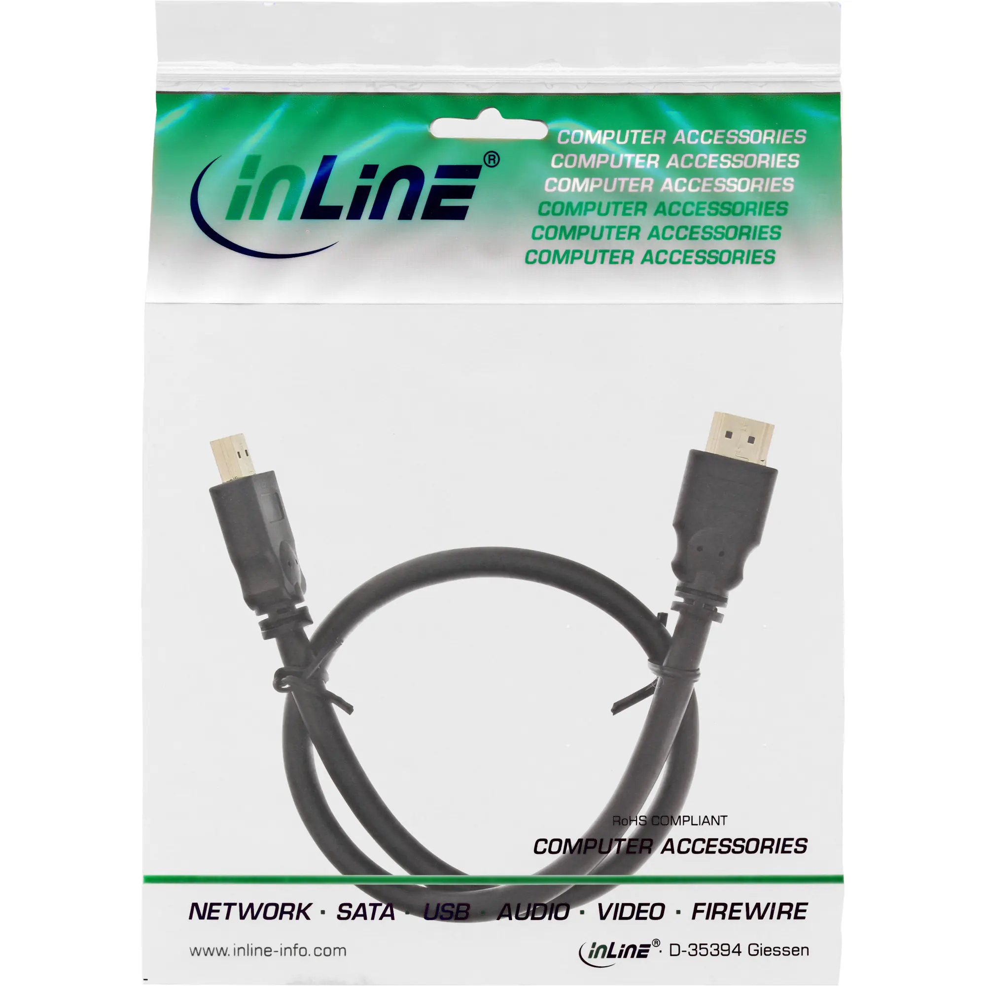 InLine - HDMI-Kabel - HDMI männlich zu HDMI männlich - 20 m - Schwarz