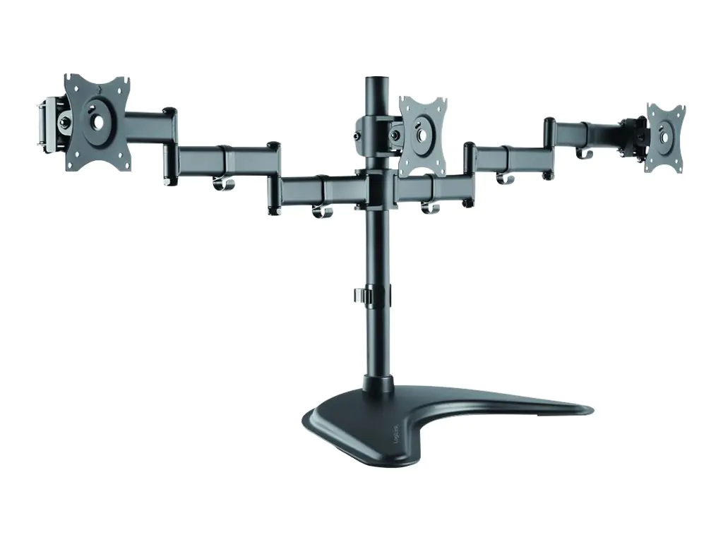 LogiLink - Aufstellung - für 3 LCD-Anzeigen - fester, kaltgepresster Stahl - Bildschirmgröße: 33-68.6 cm (13"-27") - Schreibtisch