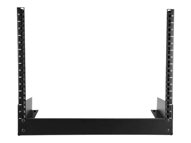 StarTech RK8OD Desktop Rack (8 HE - 2 Post Open Frame Rack) Schwarz - Schrank offener Rahmen - 2 Pfosten - 8U