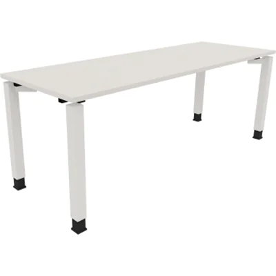 Schreibtisch Vierfuß Quadratrohr B2000xT700xH680-820 ws/Weiß