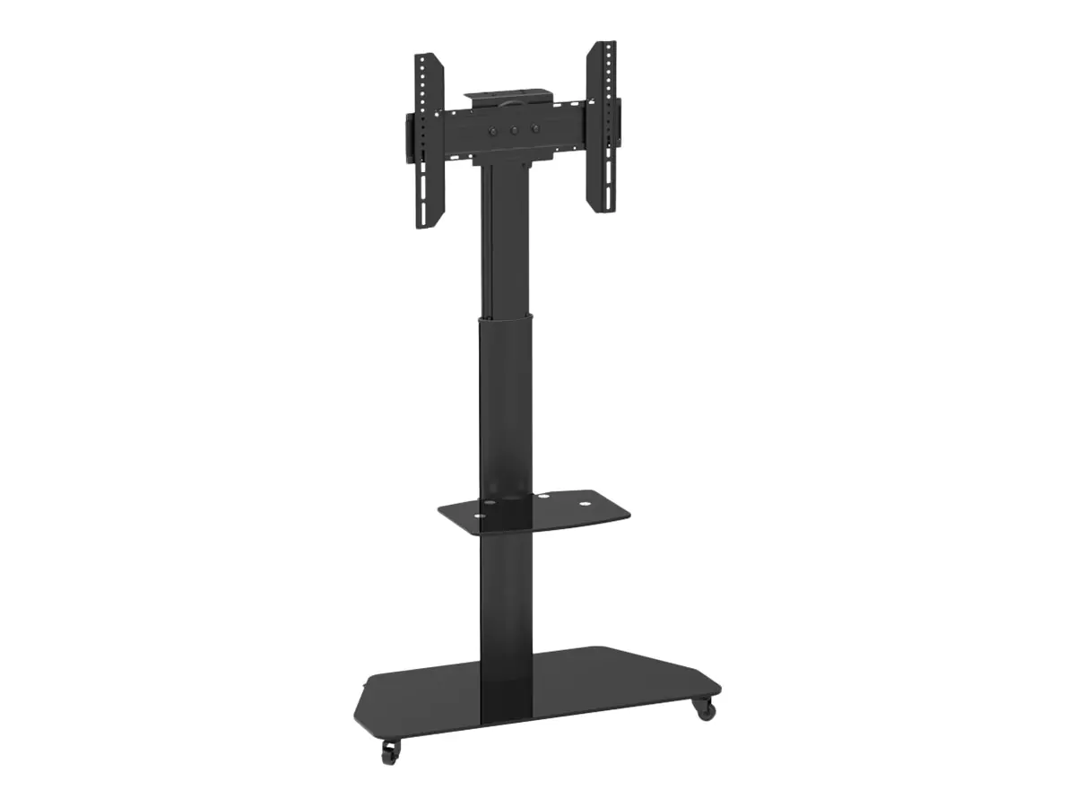 celexon Professional Adjust-3770MP - Wagen - für Flachbildschirm - eloxiertes Aluminium, Milchglas - Schwarz - Bildschirmgröße: 81.3-177.8 cm (32"-70")